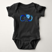 Glowing infinity with blue rose romper (Voorkant)
