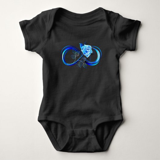 Glowing infinity with blue rose romper (Voorkant)