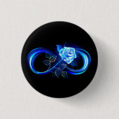 Glowing infinity with blue rose ronde button 3,2 cm (Voorkant)