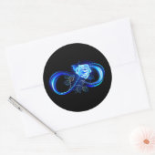 Glowing infinity with blue rose ronde sticker (Envelop)