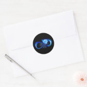 Glowing infinity with blue rose ronde sticker (Envelop)
