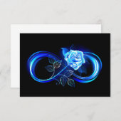 Glowing infinity with blue rose RSVP kaartje (Voorkant / Achterkant)