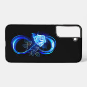 Glowing infinity with blue rose samsung galaxy hoesje (Achterkant horizontaal)