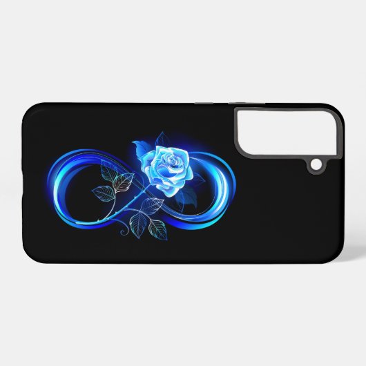 Glowing infinity with blue rose samsung galaxy hoesje (Achterkant horizontaal)
