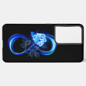 Glowing infinity with blue rose samsung galaxy hoesje (Achterkant horizontaal)