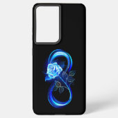 Glowing infinity with blue rose samsung galaxy hoesje (Achterkant)