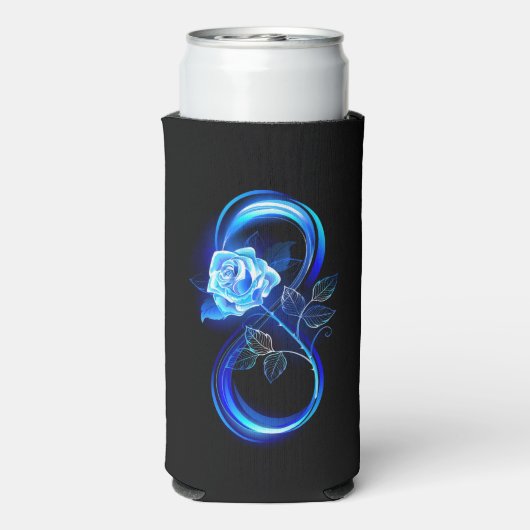 Glowing infinity with blue rose seltzer blikjeskoeler (Seltzer Achterkant)