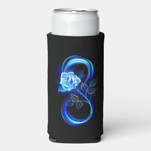 Glowing infinity with blue rose seltzer blikjeskoeler (Seltzer Voorkant)