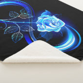 Glowing infinity with blue rose sherpa deken (3/4)