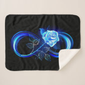 Glowing infinity with blue rose sherpa deken (Voorkant (horizontaal))