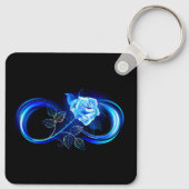 Glowing infinity with blue rose sleutelhanger (Achterkant)