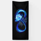 Glowing infinity with blue rose spandoek (Verticaal)