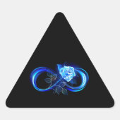 Glowing infinity with blue rose sticker (Voorkant)