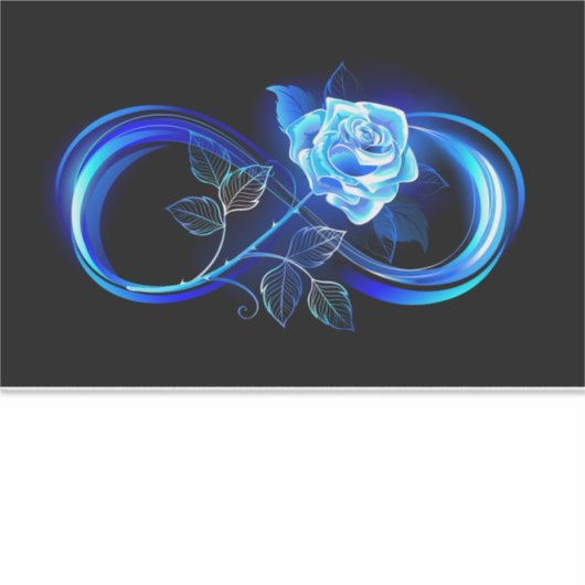 Glowing infinity with blue rose sticker (Voorkant)