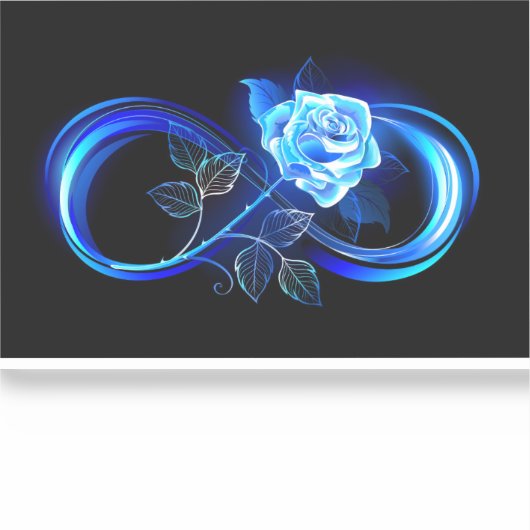 Glowing infinity with blue rose sticker (Voorkant)