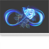 Glowing infinity with blue rose sticker (Voorkant)