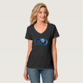 Glowing infinity with blue rose t-shirt (Voorkant volledig)