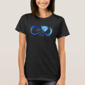 Glowing infinity with blue rose t-shirt (Voorkant)