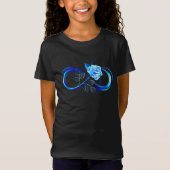 Glowing infinity with blue rose t-shirt (Voorkant)