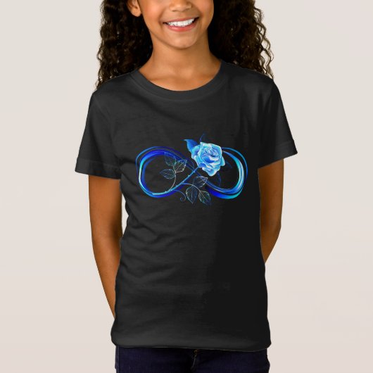 Glowing infinity with blue rose t-shirt (Voorkant)