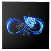 Glowing infinity with blue rose tegeltje (Voorkant)