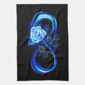 Glowing infinity with blue rose theedoek (Verticaal)