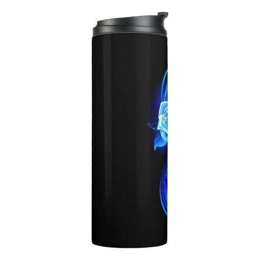Glowing infinity with blue rose thermosbeker (Gedraaid links)