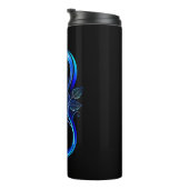 Glowing infinity with blue rose thermosbeker (Geroteerd rechts)