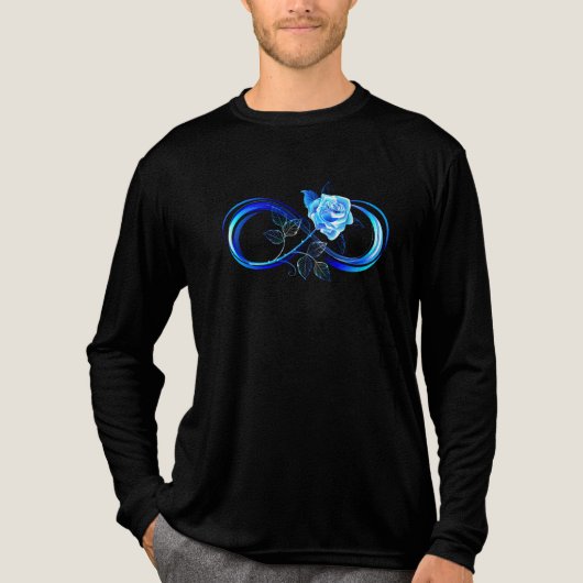 Glowing infinity with blue rose Tri-Blend shirt (Voorkant volledig)