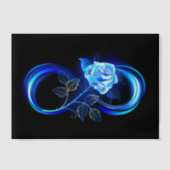 Glowing infinity with blue rose vellum uitnodigingen (Voorkant)
