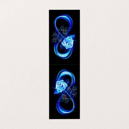 Glowing infinity with blue rose visitekaartje (Buitenkant ongevouwen)