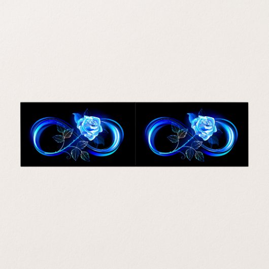 Glowing infinity with blue rose visitekaartje (Buitenkant ongevouwen)