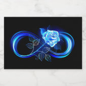 Glowing infinity with blue rose voedselcontainer etiket (Enkel label)