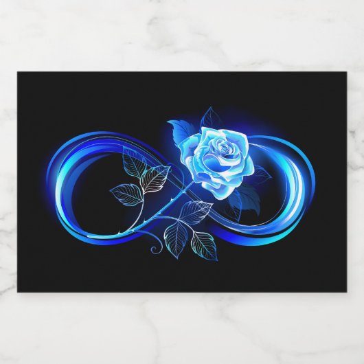 Glowing infinity with blue rose voedselcontainer etiket (Enkel label)