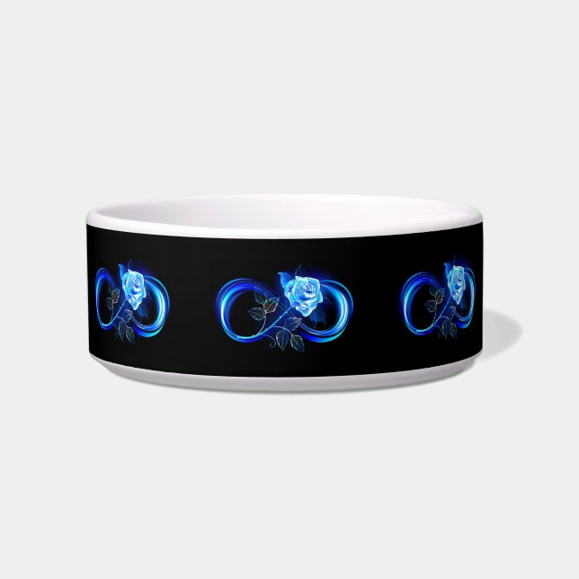 Glowing infinity with blue rose voerbakje (Voorkant)