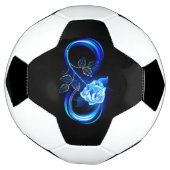 Glowing infinity with blue rose voetbal (Gedraaid)
