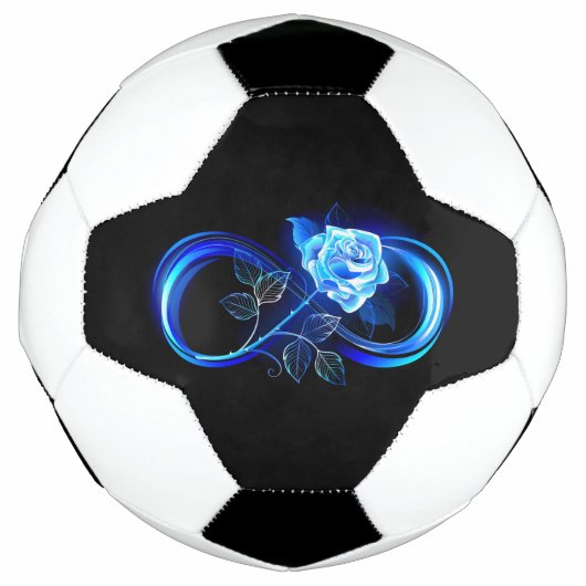 Glowing infinity with blue rose voetbal (Voorkant)