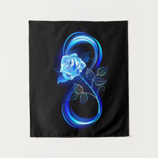 Glowing infinity with blue rose wandkleed (Voorkant)