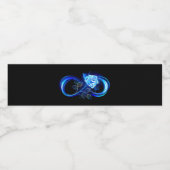 Glowing infinity with blue rose waterfles etiket (Enkel label)