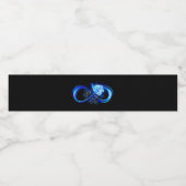 Glowing infinity with blue rose waterfles etiket (Enkel label)