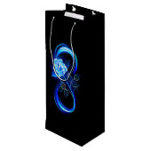 Glowing infinity with blue rose wijn cadeautas (Achterkant Gekanteld)