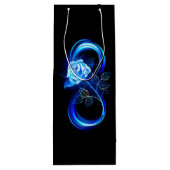 Glowing infinity with blue rose wijn cadeautas (Achterkant)