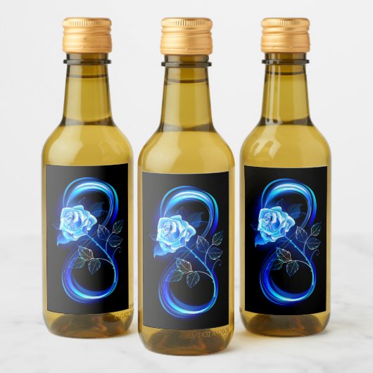 Glowing infinity with blue rose wijn etiket (Flessen)