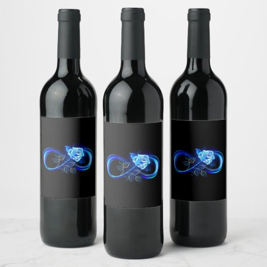 Glowing infinity with blue rose wijn etiket (Flessen)