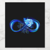 Glowing infinity with blue rose wijn etiket (Enkel label)