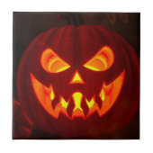 Glowing Jack-O-Lantern Halloween Ceramic Tile Tegeltje (Voorkant)