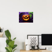 Glowing Jack-o'-Lantern Halloween Poster (Thuiskantoor)