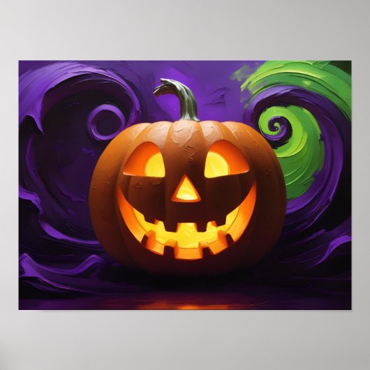 Glowing Jack-o'-Lantern Halloween Poster (Voorkant)