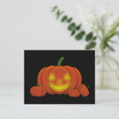 Glowing Jack-o'-Lantern Pumpkin Feestdagenkaart (Staand voorkant)