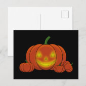 Glowing Jack-o'-Lantern Pumpkin Feestdagenkaart (Voorkant / Achterkant)